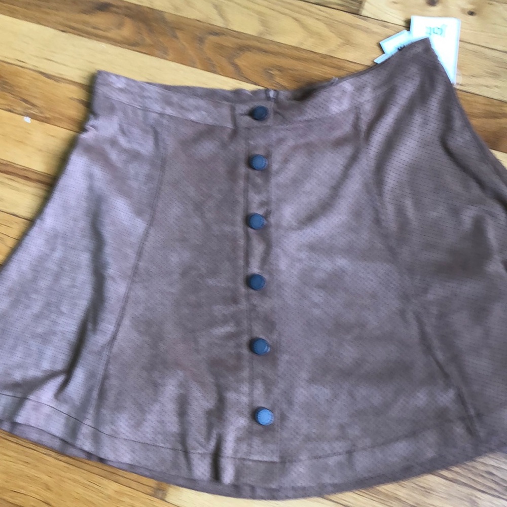 NWT faux suede zipper skirt
